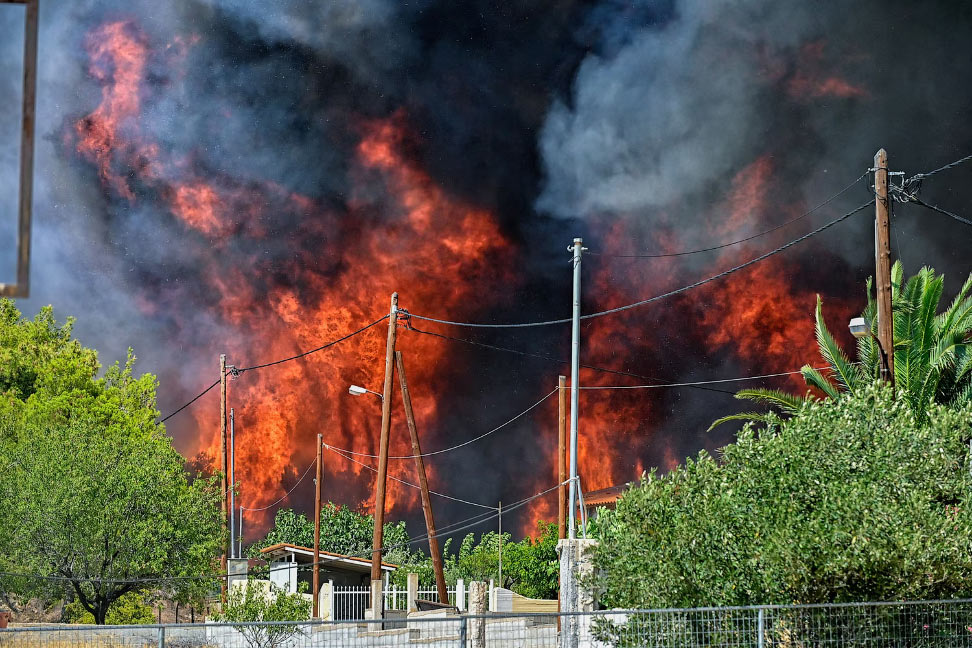 Пожары в Греции